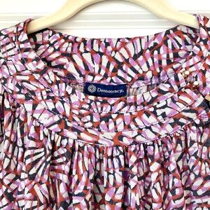 Smock Boho Blouse Long Sleeve Relaxed Fit Size Large